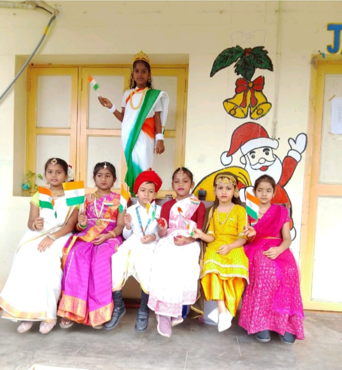 Students in cultural celebration attire